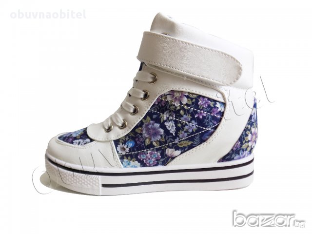 ЛИКВИДАЦИЯ!!!  Дамски Кецове Със Скрита Платформа Floral Sneakers, снимка 4 - Кецове - 9436159