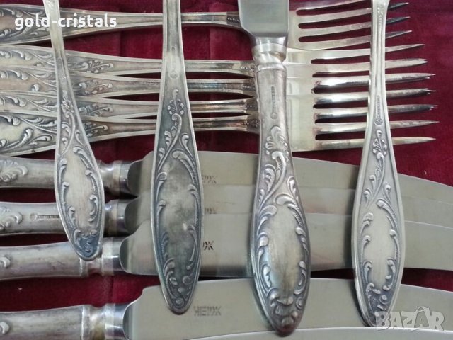 Старинни руски посребрени прибори за хранене, снимка 14 - Антикварни и старинни предмети - 22868985