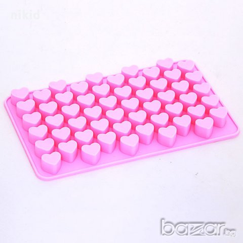 55 бр малки сърца сърце силиконов молд форма желе желирани бонбони лед фондан шоколад украса торта, снимка 2 - Форми - 17450893