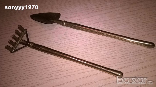 АНТИК-Лопатка и гребло-18х4см-мед/месинг-внос франция, снимка 2 - Колекции - 17851653