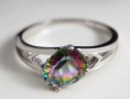Сребърен пръстен с мистичен топаз, снимка 2