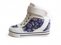 ЛИКВИДАЦИЯ!!!  Дамски Кецове Със Скрита Платформа Floral Sneakers, снимка 4