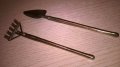АНТИК-Лопатка и гребло-18х4см-мед/месинг-внос франция, снимка 2