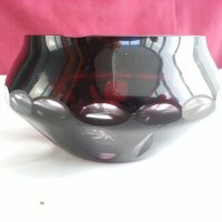 кристален пепелник  цветен червен кристал, снимка 4 - Антикварни и старинни предмети - 20469283