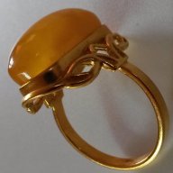 Дамски руски пръстен с натурален кехлибар, снимка 8 - Пръстени - 16756765