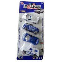 638 Полицейски колички детски играчки за момче комплект от 4 броя, снимка 5 - Коли, камиони, мотори, писти - 23571020