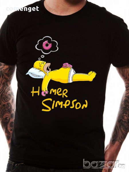 NEW! HOMER ХОУМЪР SIMPSON DONUT мъжка тениска! Поръчай модел с твоя снимка!, снимка 1