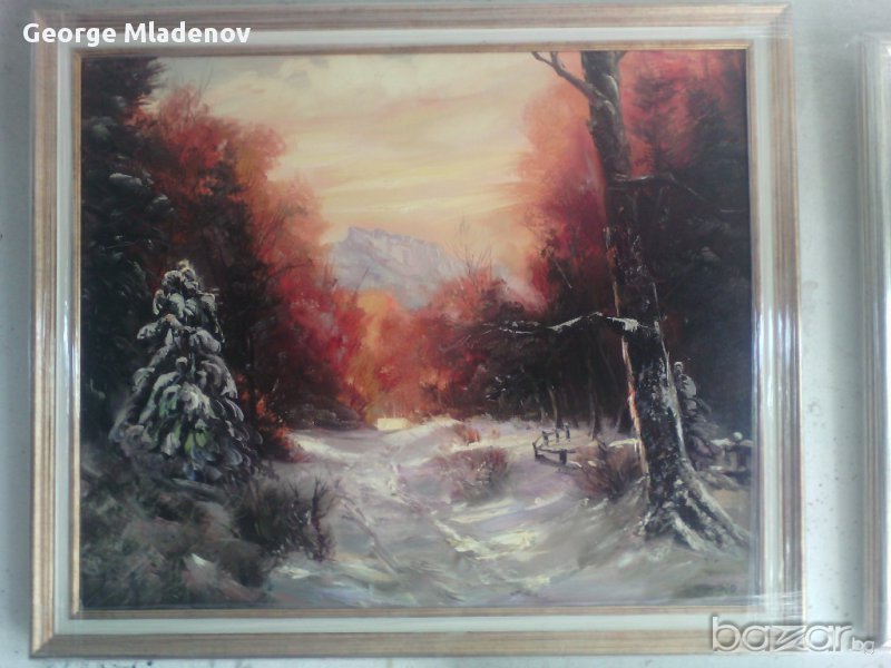 Картина "Зима" 65/54 см. с рамка 650 лв , снимка 1