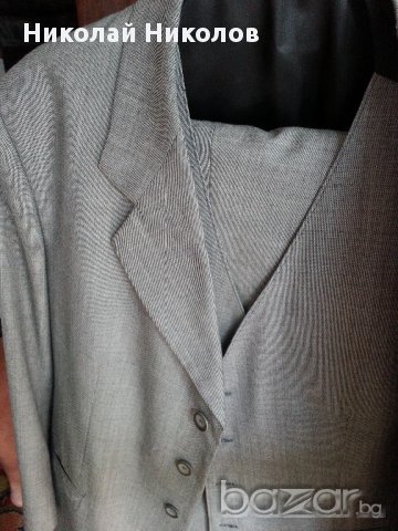 Koстюм мъжки с елек, светлосив, нов, снимка 3 - Костюми - 12016769