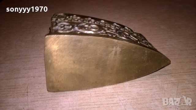 красива ютия-мед/месинг-цвят злато-внос швеицария-10х9х5см, снимка 11 - Колекции - 22257569