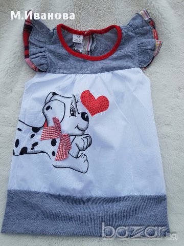 Рокля "Далматинче" 1-2-3-4-5 години, снимка 14 - Бебешки рокли - 17292440