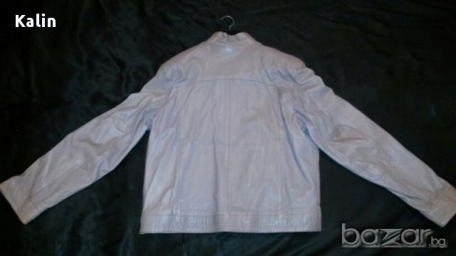 Дизайнерско кожено яке - Цвят Екрю, снимка 2 - Якета - 11916917