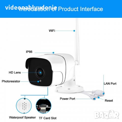 Микрофон Wifi Метална FULL HD 1080р 2 Mpx IR-Cut 3Array Ударо/Водоустойчива IP Камера mSD Карта Слот, снимка 8 - IP камери - 23563044
