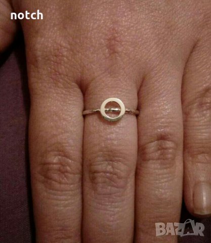 сребърен пръстен със злато, снимка 2 - Пръстени - 21493054