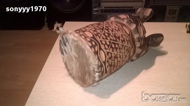 Африканска тарамбука с кожа-33х17см-внос швеицария, снимка 11 - Ударни инструменти - 17009013