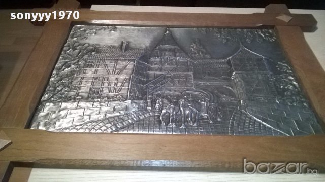 Голяма картина/пластика с дървена рамка 84/64см-внос швеицария, снимка 5 - Антикварни и старинни предмети - 14880408