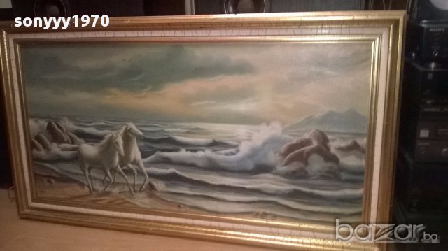 Egido-Огромна картина-платно/масло 114/64см-внос от канарските острови, снимка 6 - Антикварни и старинни предмети - 16072686