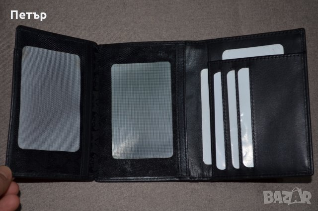 "Mano 1919" Linea M15808 черен вертикален портфейл до 11 карти, снимка 4 - Портфейли, портмонета - 23113478