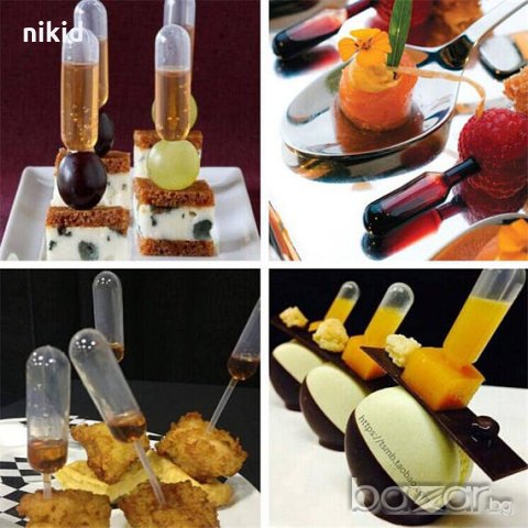 10 бр Мини пипета пипети за сироп сок декор украса на сладки сос мъфини кексчета, снимка 5 - Други - 20886771