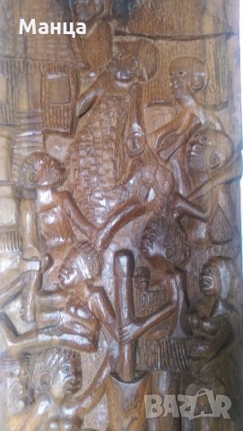 Африканска дърворезба пано, снимка 3 - Антикварни и старинни предмети - 22479980