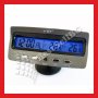 Настолен електронен дигитален светещ часовник термометър вътрешна външна температура час аларма кола, снимка 2