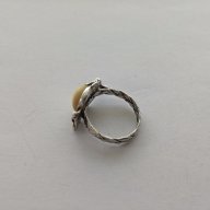 Сребърен авторски  пръстен със седеф - сребро проба 950, снимка 3 - Пръстени - 18572368