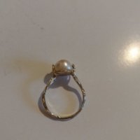 Среб.пръстен-с бяла перла-проба-925. Закупен от Италия., снимка 13 - Пръстени - 21741145