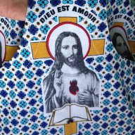 Нов африкански памучен кафтан с Иисус Христос L, снимка 3 - Рокли - 18031622