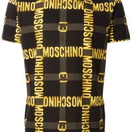 MOSCHINO BELT GOLD LOGO PRINT Мъжка Тениска size S, снимка 1 - Тениски - 12858468