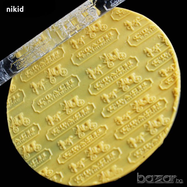 coach leather кожа лого Прозрачна релефна текстурна точилка за фондан украса торта сладки, снимка 1