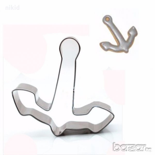 широка котва метален резец форма за декорация украса бисквитки сладки с тесто фондан, снимка 1