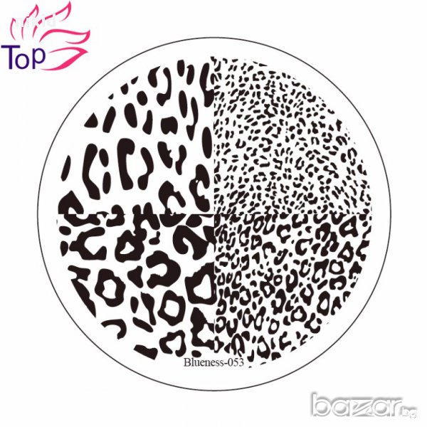 леопардови шарки кръгла плочка / щампа шаблон за печат на нокти, снимка 1