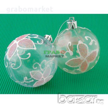 Комплект от 3 бр. полупрозрачни топки за окачване на елха - цветя. Изработени от PVC материал., снимка 2 - Декорация за дома - 16202558
