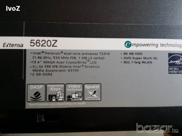 Продавам Acer 5620z- може и на части, снимка 3 - Части за лаптопи - 17887174