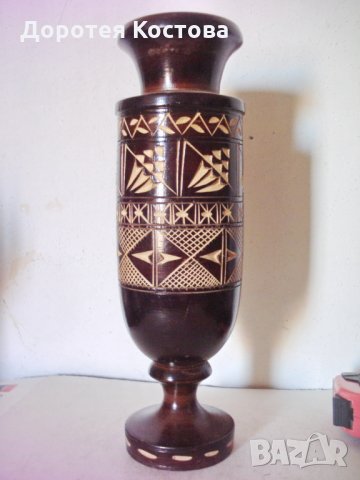 Стара дървена ваза 2, снимка 3 - Антикварни и старинни предмети - 23117253