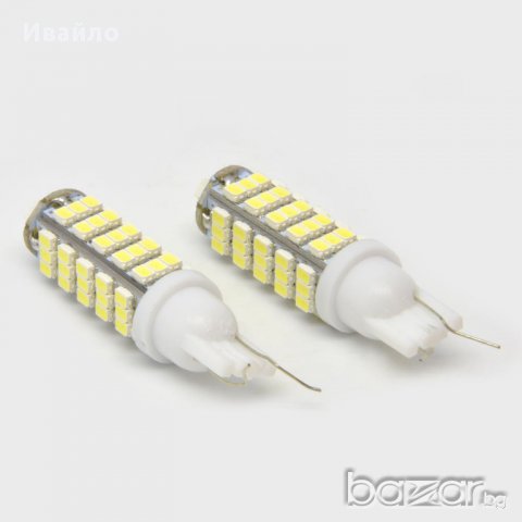 Диодни габаритни крушки с 68 диода /габарити/ T10 68led 3014 Smd 12v светлини фарове, снимка 4 - Аксесоари и консумативи - 8798954