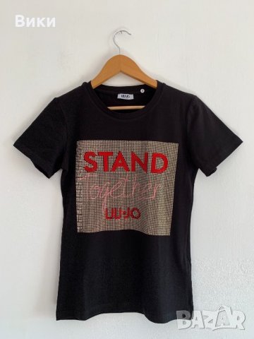 черна тениска Liu Jo налична три размера , снимка 4 - Тениски - 24948384