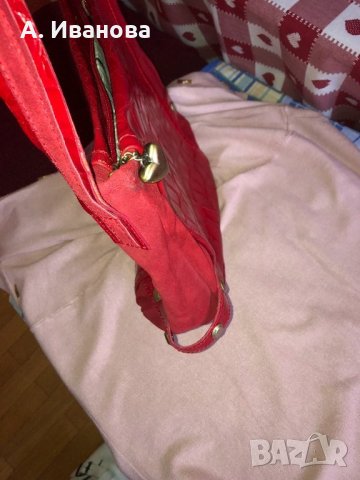 Дамска чанта естествена кожа и естествен велур Nicoli , снимка 13 - Чанти - 24576225