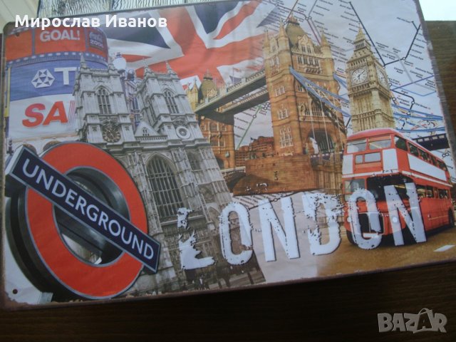 " Лондон " - метална старинна табела , снимка 1