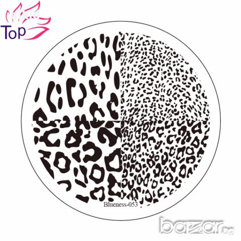 леопардови шарки кръгла плочка / щампа шаблон за печат на нокти