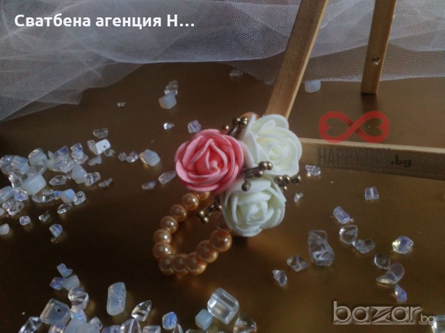 Сватбени бутониери - бутониера за ръка - гривна Ралица, снимка 5 - Сватбени аксесоари - 14813137