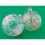 Комплект от 3 бр. полупрозрачни топки за окачване на елха - цветя. Изработени от PVC материал., снимка 2