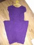жестока лилава рокля с големи джобове м/л, снимка 1 - Рокли - 19528564