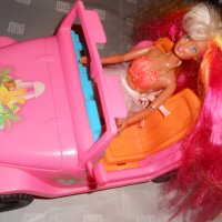 Розово - оранжев джип неон Barbie Mattel 2008 г , снимка 14 - Кукли - 23111282
