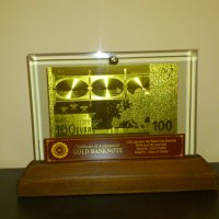 Подаръци 100 евро златни банкноти със сертификат, снимка 1 - Нумизматика и бонистика - 8375283