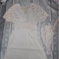 Прохладна златиста рокля + колан , снимка 5 - Рокли - 19946556