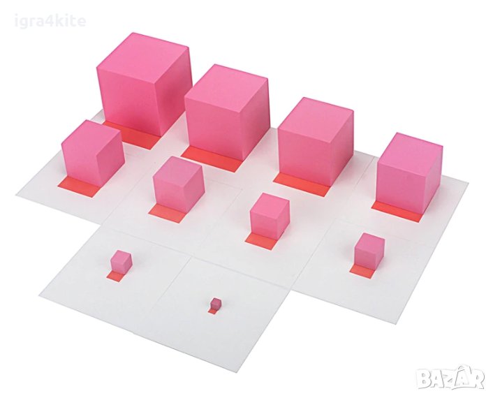 Контролни карти за голяма розова кула Монтесори 1-10см., снимка 1