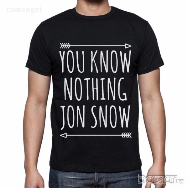 НОВО! Мъжки тениски JON SNOW с GAME OF THRONES ИГРА НА ТРОНОВЕ принт Поръчай тениска по твой дизайн!, снимка 1