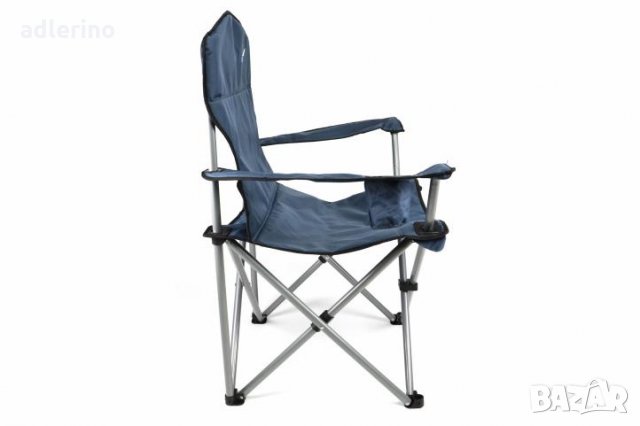 Рибарски стол, сгъваем стол, пикник стол, къмпинг стол, тъмно синьо - 160 кг - екстра стабилен, снимка 6 - Къмпинг мебели - 25046769