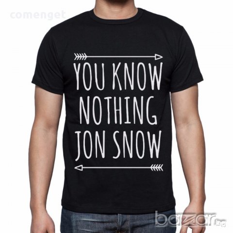 НОВО! Мъжки тениски JON SNOW с GAME OF THRONES ИГРА НА ТРОНОВЕ принт Поръчай тениска по твой дизайн!